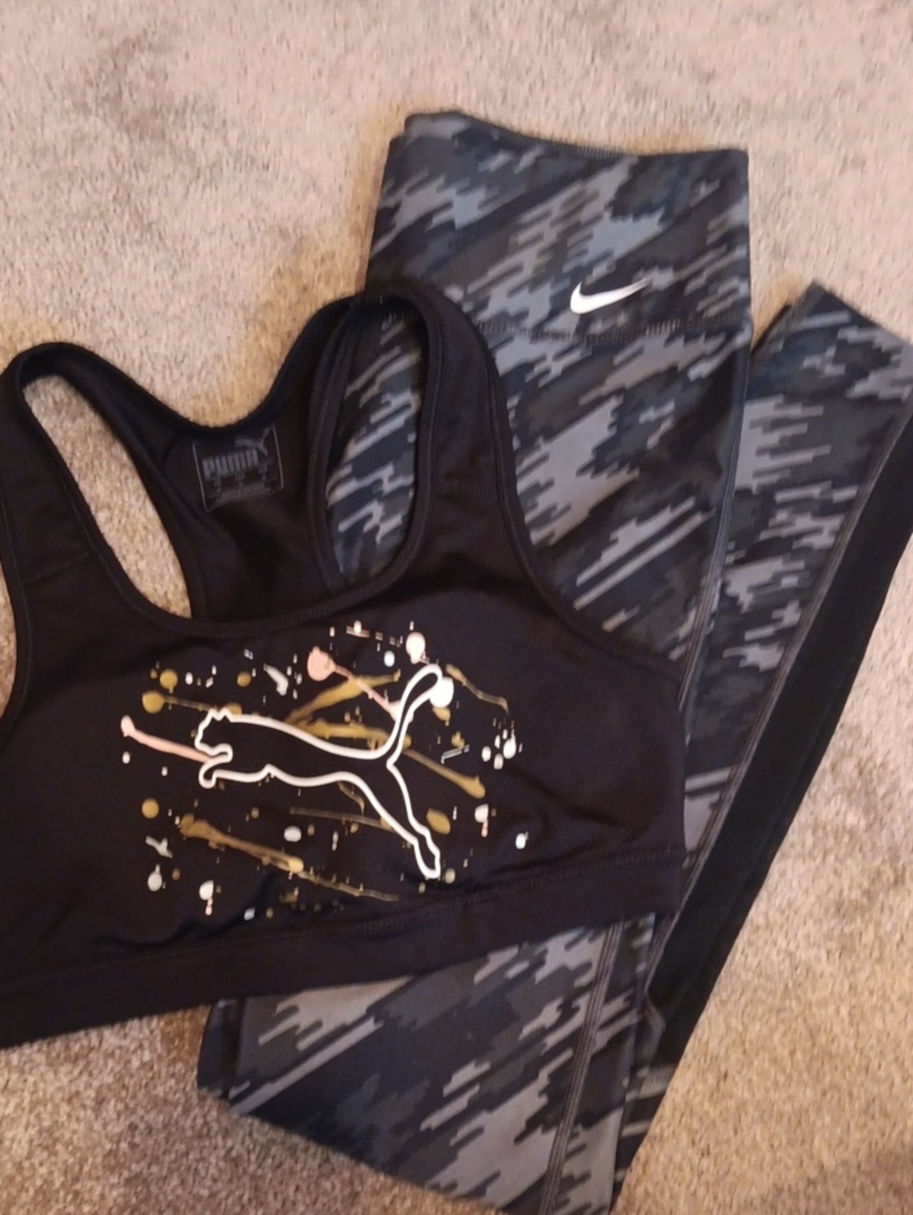 Nike Leggings S And Puma Sports Bra M